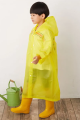 Kids Boy Girl See Through EVA Raincoat Long Hooded Rain Cover Outdoor Rainwear. 