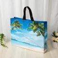 【ALLGOOD】1Pcs Coconut Tree Printed Handbags Casual All-Match Shoulder Bags Eco Friendly Shopping Bag Portable Travel Bag High Capacity Tote. 
