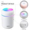 USB Cool Mist Sprayer Portable 300ml Electric Air Humidifier Aroma Oil Diffuser with Colorful Night Light for Home Car. 