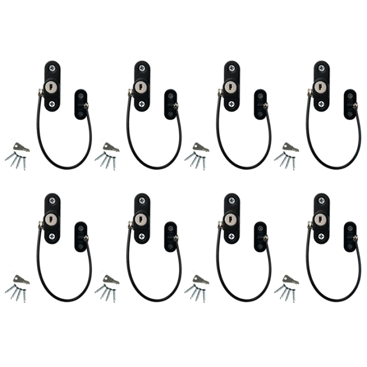 8 Piece Child Protection Window Restrictor Adjustable Window Lock Child Safety Stopper Falling Prevention Security Locks A