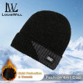 LouisWill Winter Knitted Hats Trendy Knitted Beanie Hat Winter Autumn Hats Snow Cap Fashion Winter Hat Warmer Bonnet with Thick Warm Lined for Storm Cold Winter Climbing Skiing Cycling Hiking. 
