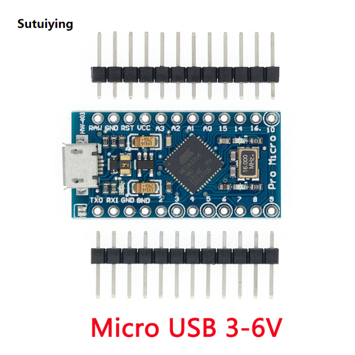 Sutuiying%20New%20style%20Mini/Type-C/Micro%20USB%20Pro%20Micro%20ATMEGA32U4%205V/16MHZ%20Module%20With%20the%20Bootloader%20for%20Arduino%20with%202%20Row%20Pin%20Header%20for%20Arduino%20-%20Image%203