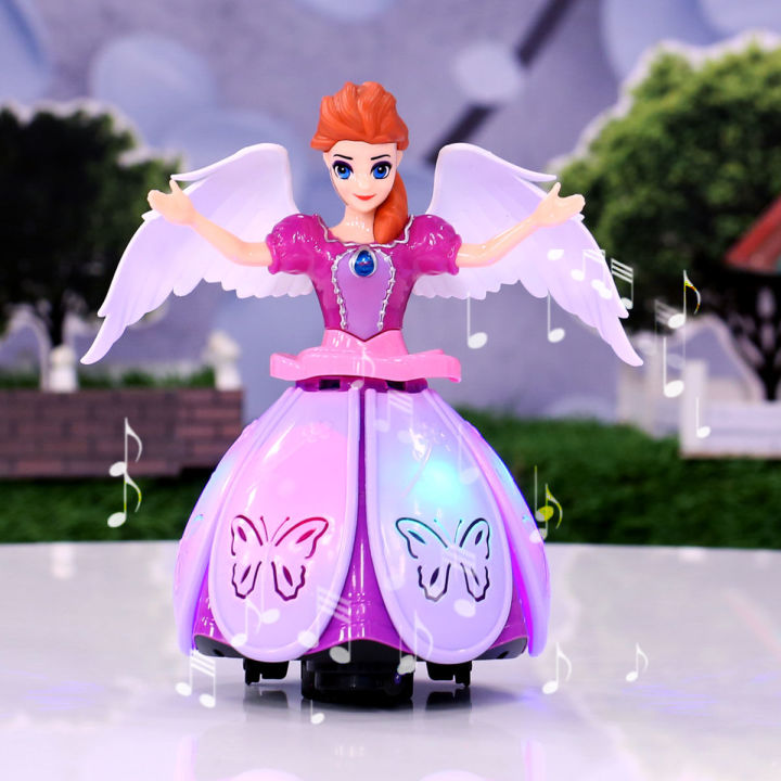 3D Angel Light Music Dancing Doll Rotation Dance Robot Music Toy For Girls Gifts Daraz.lk