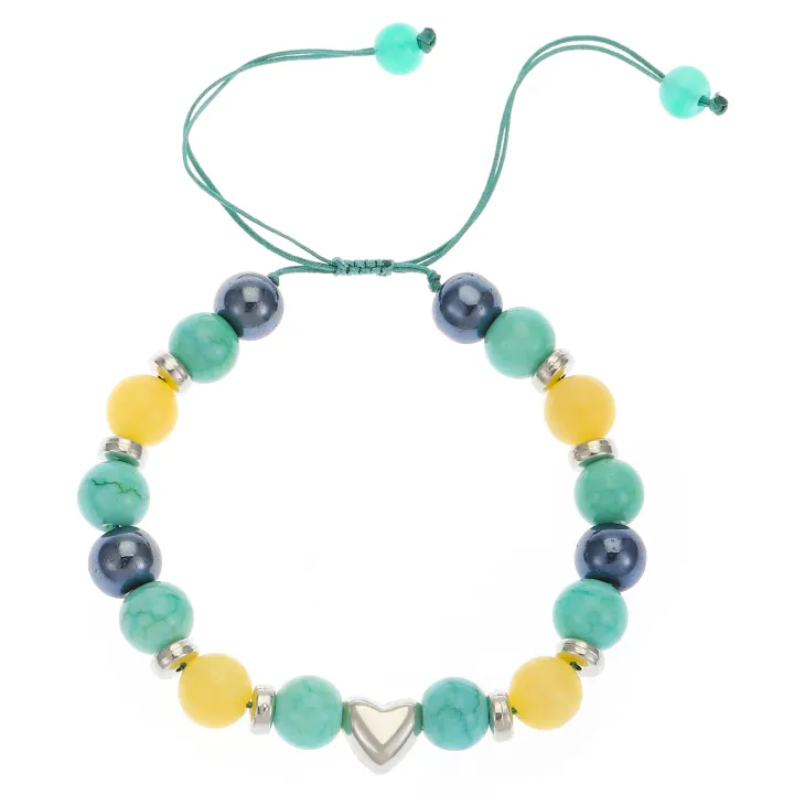 Qingwen%20European%20and%20American%20New%20Green%20Pink%20Colored%20Stone%20Beaded%20Bracelet%20Love%20Pendant%20Braided%20Rope%20Couple%20Bracelet%20Size%20Adjustment%20-%20Image%206