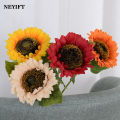 【Folio & Light】3/5/10pcs 45cm Artificial Sunflower Flowers Decoration Realistic Silk Sunflower For Home Flower Arrangement Wedding Party. 