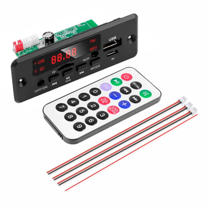 Kebidu%202*25w%20Amplifier%206v-12v%20Mp3%20Decoder%20Board%20Bluetooth%205.0%20Recording%20Car%20Fm%20Module%20Support%20Tf%20Usb%20Aux%20Power%20Off%20Memory%20-%20Image%202