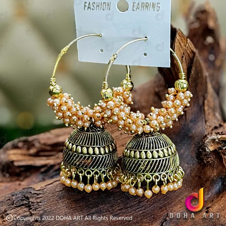 Dull%20Gold%20color%20earing%20Crunchy%20Fashion%20Bollywood%20Stylish%20Traditional%20Indian%20Jewelry%20jimikki%20Earings%20for%20Women%20-%20Image%202