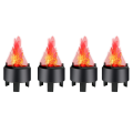 4X LED Fire Flame Effect Light Artificial Electric Flicker Campfire Lamp Party Decor Supplies for Bar Home, US Plug. 