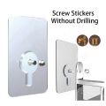 10pcs Strong Self Adhesive Punch Free Wall Hooks Nail Mounting Rack Screw Rod Seamless Screw Stickers Hang Kit. 