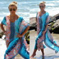 【HOT】 Boho Summer Printing Beach Dress Women Bathing Suit Cover Ups Sarong Bikini Long Robe Pareo Tunic Capes Kaftan Coverup. 
