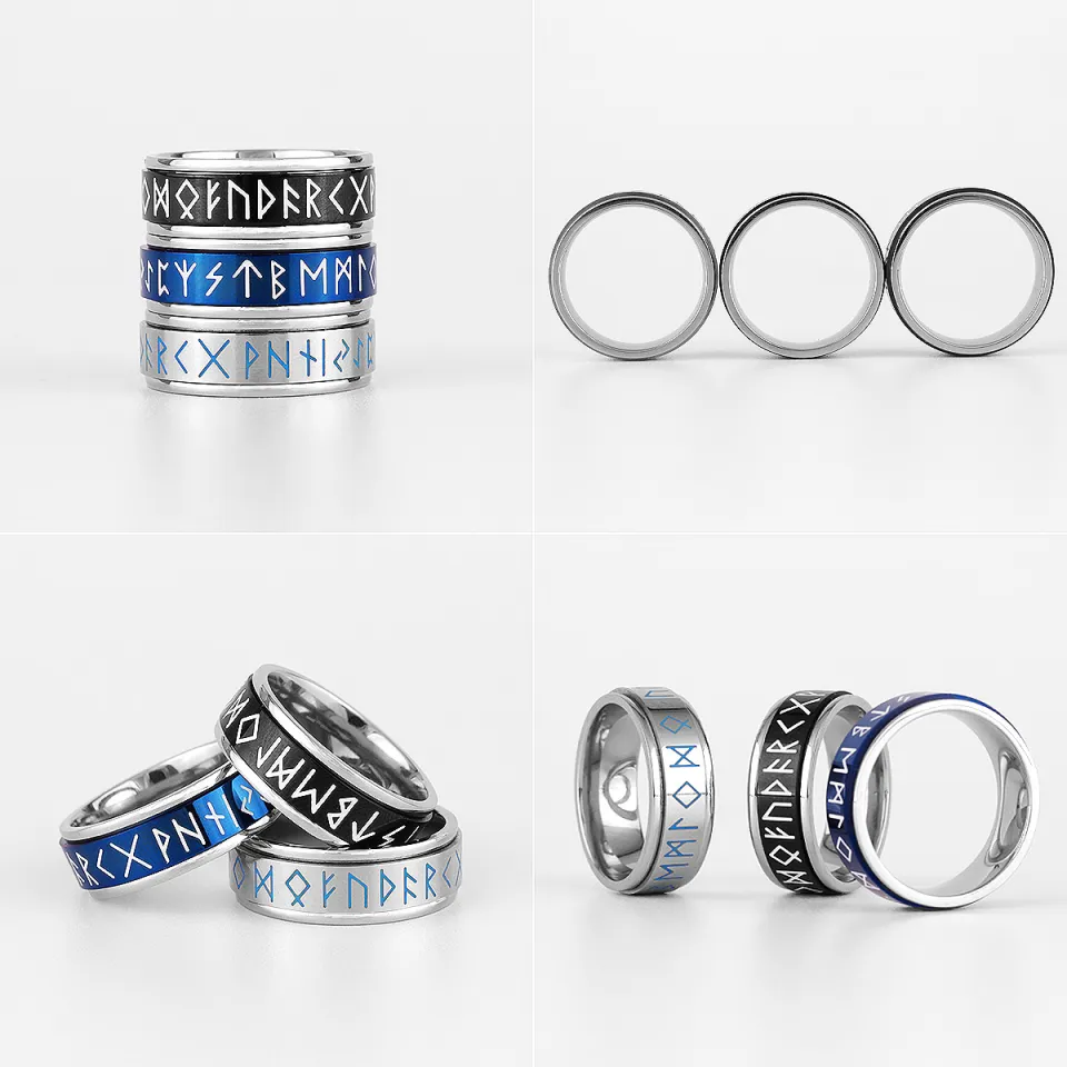 Grid Weave Stainless Steel Mens Rings Punk Retro U... – Vicedeal