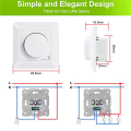 2X LED Dimmer Switch, Flush-Mounted Dimmer for Dimmable LED and Halogen, 5-300 W Dimmer Switch LED, Phase Control Dimmer. 