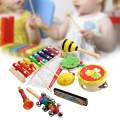 8x Wooden Percussion Instruments Child Early Learning Musical Toys for Kids Beginners Professionals. 