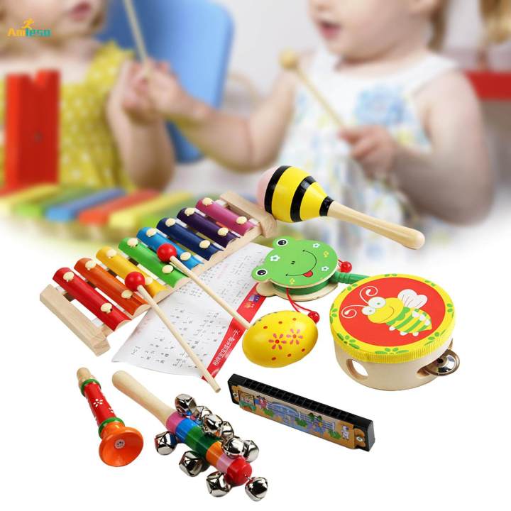 8x Wooden Percussion Instruments Child Early Learning Musical Toys for Kids Beginners Professionals