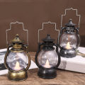 Retro Led Oil Lamp Pot-shaped Candle Light Portable Night Lights Ornament For Bedroom Decoration. 