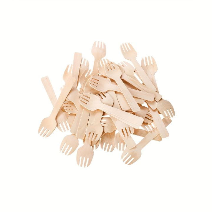 100pcs%20Wooden%20fork%20mini%20fork%204-inch%20small%20fork%20large%20appetizer%20compostable%20fork%20tableware%20mini%20cutlery%20cake%20-%20Image%204