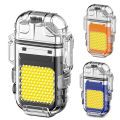 Rechargeable Plasma Lighter Electric Lighter Waterproof Windproof  Multifunctional  Flameless  JS-C01  Lighter USB Type C Rechargeable Lighter with 30 COB LED Lights & Flashlight for Camping, Hiking & Outdoor Activity lantern Pocket Torch Flash. 