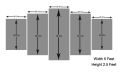 5 Panel Modern (5 feet) Home Decor 3D Wall Art Wood Framed - Sun & Moon. 