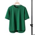 ins Clothes Sleeve Simple T Fashionable Waffle T-shirt with Heavy Short Sleeves All-Matching Men's Summer Solid Color Loose Half. 