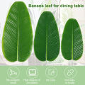 Artificial Banana Leaves Place Mat Banana Palm Leaf Home Waterproof Beach Theme Decorations Placemats Green Party Supplies Oil Proof Decorative Thick Tablecloth. 
