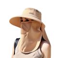 Farm Work Cap Sun Protection Women Sun Hat Neckline Wide Brim Sunscreen Bucket Hat Casual Face Cover Face Cap Ladies/Girls. 