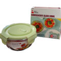 Borosilicate Glass Food Storage Bowl Airtight & Leak-Proof- ( ROUND) Microwave Safe Glass Containers. 