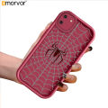 AMORVOR for Realme C11 2020 Back Cover Soft Square Ladder Grey Spider Print Silicone Camera Protection Phone Case. 