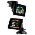 P16 Head up Display OBD Smart HUD Auto Digital Meter OBD2 Port Warning Windshield Alarm System. 
