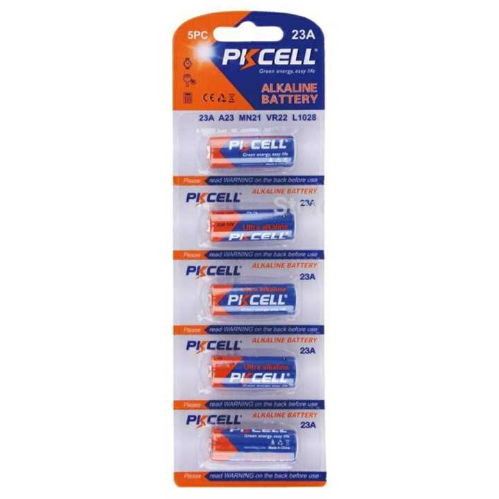 23a 12v PKCELL Alkaline Battery / A23 MN21 VR22 L1028 0% Hg