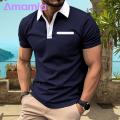 Comfortable Stretchy Shirt Men's Summer Shirt with Zipper Patch Pocket Breathable Slim Fit Casual Top for Daily Wear. 