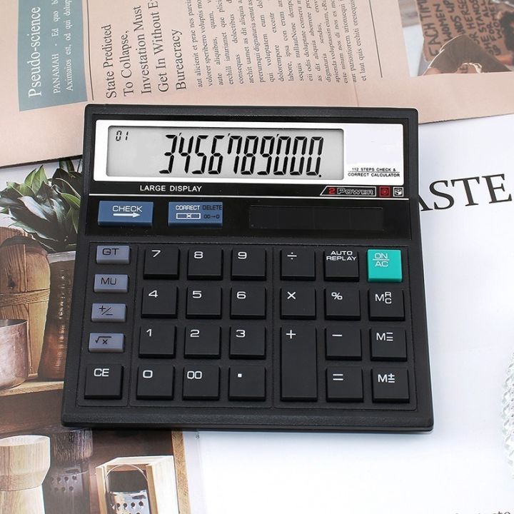 Citizen 12 Digit Solar, Battery Dual Power LCD Display Calculator with Check and Correct Function