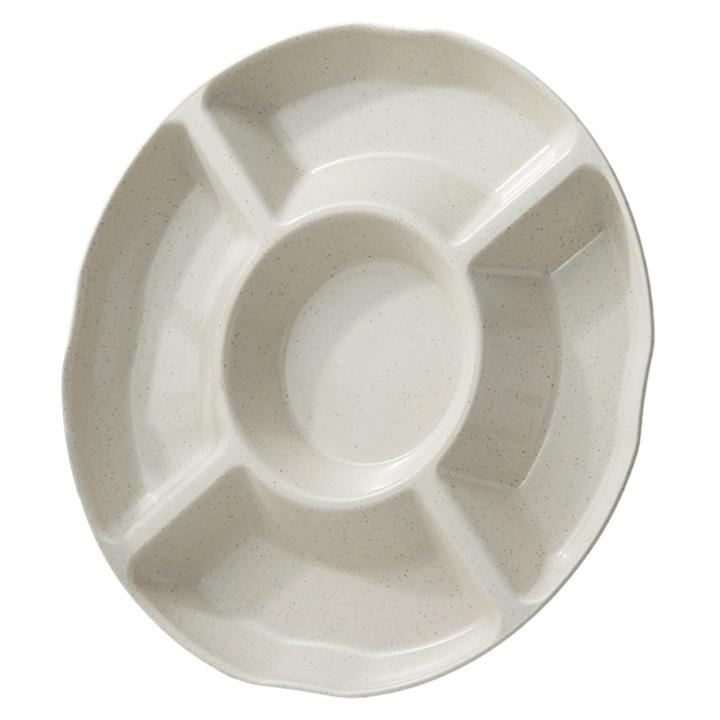 Quorrae Large Fruit Plate Large Capacity 5-compartment Candy Plate for Snacks Fruits Multi-purpose Food Serving Tray for Kitchen Supplies Food Grade Pp Plate