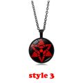Anime Naruto necklace Akatsuki Sharingan Itachi Kakashi glass pendant necklaces jewelry Halloween cosplay accessories gifts. 