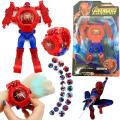 Disney Frozen Avengers Deformation Electronic Watch Boy girl Toy Cartoon Captain America spiderman Transformed Robot child Watch. 