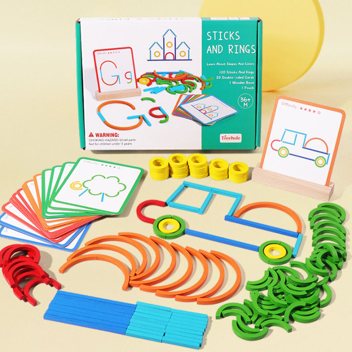 【Qian poem li Store】1 Set Wooden Rainbow Blocks Kids Colorful Nesting ...