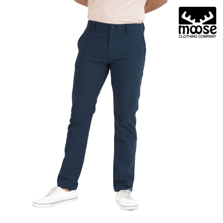 Moose Premium Cotton Casual Chino Pant - Navy Blue