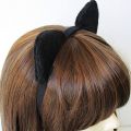Cute Cat Ears Head Band, Alice Band, Black Fuzzy Ears, Kawaii. 