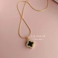 ShopSphere LEIAHIN 18K Gold 4 Leaf Clover Pendants Tala Necklace For Women Fashion Jewelry,TBK Bestie Necklaces,Korean Accessories L1. 