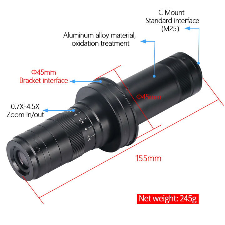 ZONGMAI%20Industrial%20Video%20Microscope%20Camera%20C-Mount%20Type%20Interface%20Confocal%20Adjustable%20Magnification%200.7X-4.5X%20Optical%20Zoom%20Lens%20-%20Image%206