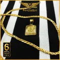 Gold Plated Albert Chain with Box Ancor Pendant. 