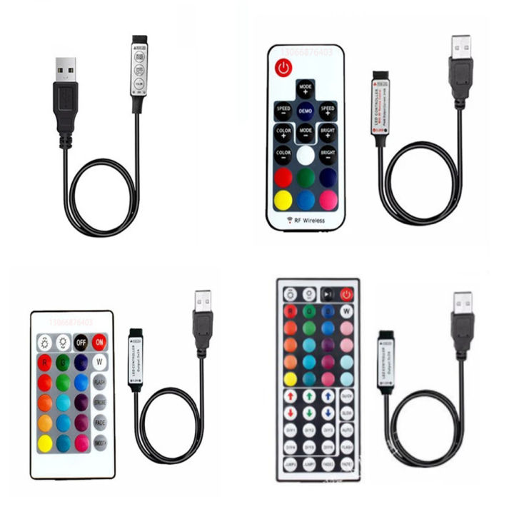 17 Key Usb Led Rf Dc 5v Usb Controller Rf Wireless Remote Control Dimmer Mini 3key 17key ...