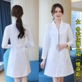 White Gown Pharmacy Summer Beauty Salon Workwear Doctor's Overall Women's Thin Room Nurses' Uniform Lab Coat Long Sleeve and Short Sleeve. 