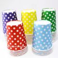 10 Pcs Polka Dots Paper Cups - Disposable Party Paper Cups for Birthday, Wedding Parties. 