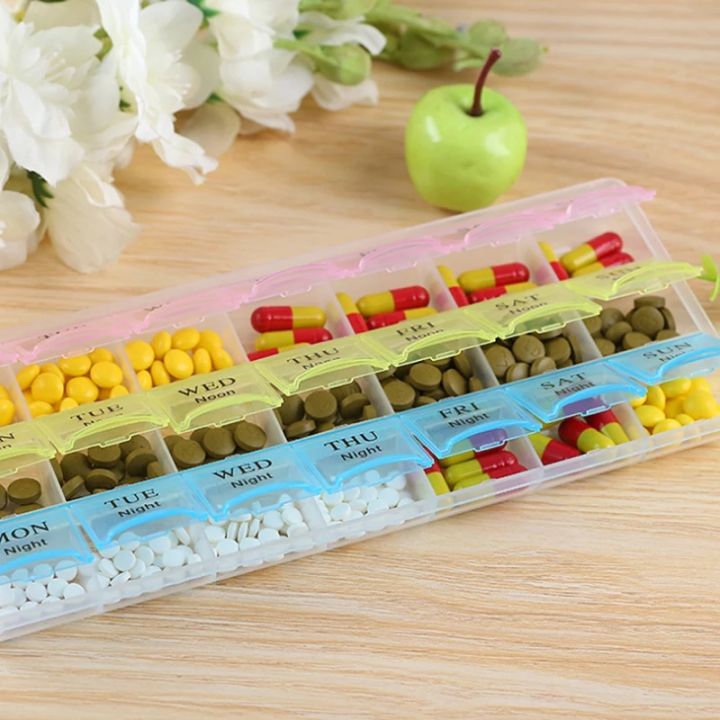 7-Day 21 Slots Medicine Pill Vitamin Box Case Storage Dispenser ...