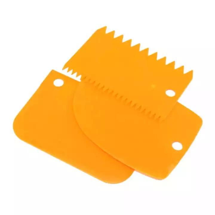 3pcs Plastic Cake Smoother, Scraper & Spatula Set