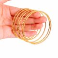 1 Pc Women's Luxury Dubai Gold Bangle 2mm Thin Bracelet For Women Fashion Caved Jewelry GIft #249829. 