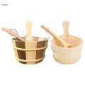 4L Sauna Barrel and Ladle, SPA Accessory, Wooden Hot Tub Barrel, SPA Steaming Bathroom Tool, Sauna Accessories. 