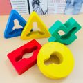 Children's Educational Wooden Geometric Shape Matching Cognitive Enlightenment Montessori Colorful Set Of Column Toy Gift. 