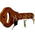 Key Holder - Beautiful Quality Wooden Key Shape Key Holder Wall Key Hook Storage Rack Hanger Décor Room Hanging Gifts - 12 Inch Long. 