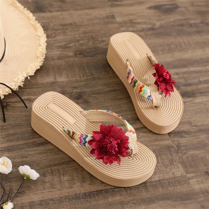 Women%20Slippers%20Summer%20New%20Pattern%20Fashion%20Wedge%20Comfortable%20Beach%20Sandals%20Simple%20Home%20Top%20Slippers%20Ladies%20Flat%20Flip-flop%20Slide%20-%20Image%205